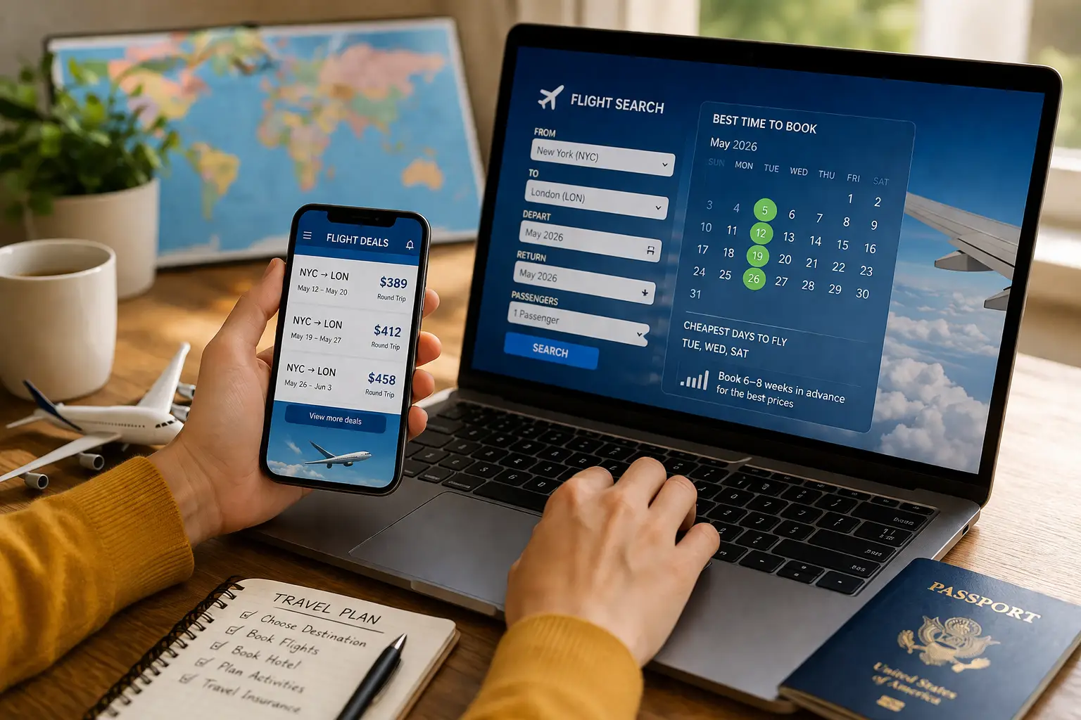best time to book flights 2026 cheapest days to buy airline tickets